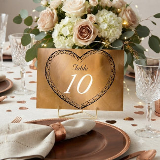 Numeração De Mesa Número de Mesa de Casamento em Rosa Dourado com Ca