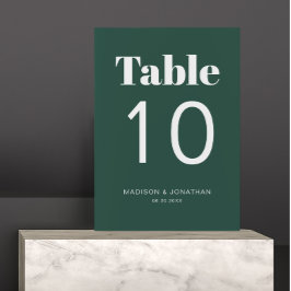 Numeração De Mesa Número de Mesa de Casamento Esmeralda Verde Minima