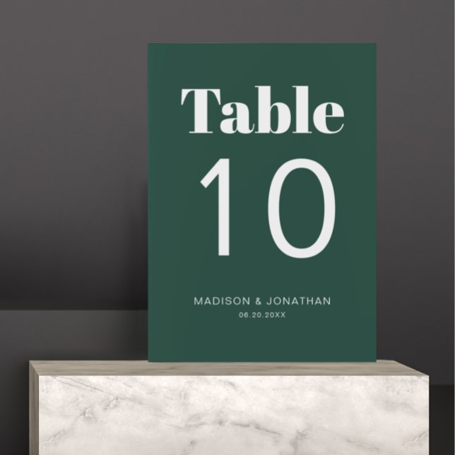 Numeração De Mesa Número de Mesa de Casamento Esmeralda Verde Minima (Criador carregado)