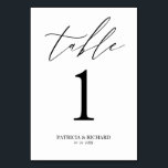 Numeração De Mesa Número de mesa de casamento estiloso<br><div class="desc">Cartão de número de mesa com caligrafia simples e elegante. 
____________________________________________________________ 
Nota: É preciso mudar o número da mesa em cada cartão um de cada vez. Após criar um número,  adicione-o ao cartão e repita o processo para cada número desejado.
______________________________________________</div>