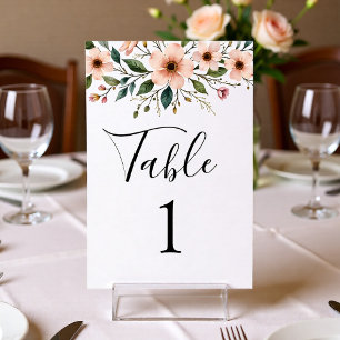 Numeração De Mesa Número de Mesa de Casamento Flor de Anêmona Elegan