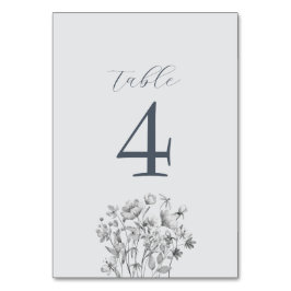 Numeração De Mesa Número de Mesa de Casamento Floral Azul Empoeirado