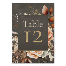 Numeração De Mesa Número de Mesa de Casamento Floral Bege Elegante