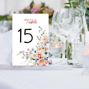 Numeração De Mesa Número de Mesa de Casamento Floral Elegante