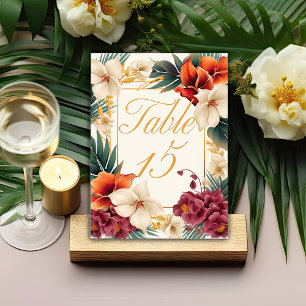 Numeração De Mesa Número de Mesa de Casamento Floral Elegante Tropic
