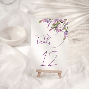 Numeração De Mesa Número de Mesa de Casamento Floral Lilás Roxo Eleg