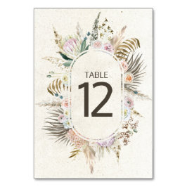 Numeração De Mesa Número de Mesa de Casamento Floral Neutro Boho Pas