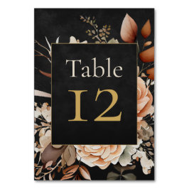 Numeração De Mesa Número de Mesa de Casamento Floral Preto Floresta 