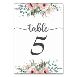 Numeração De Mesa Número de Mesa de Casamento Floral Rosa Chic
