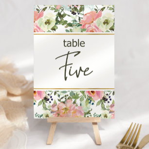 Numeração De Mesa Número de Mesa de Casamento Floral Rosa Ovo