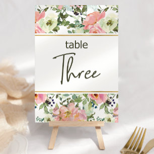 Numeração De Mesa Número de Mesa de Casamento Floral Rosa Ovo