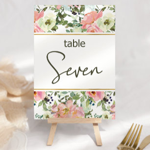 Numeração De Mesa Número de Mesa de Casamento Floral Rosa Ovo