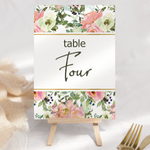 Numeração De Mesa Número de Mesa de Casamento Floral Rosa Ovo