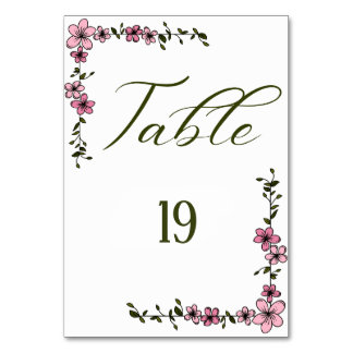 Numeração De Mesa Número de Mesa de Casamento Floral Verde Escuro e