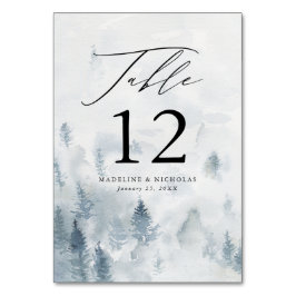 Numeração De Mesa Número de Mesa de Casamento Floresta de Inverno El