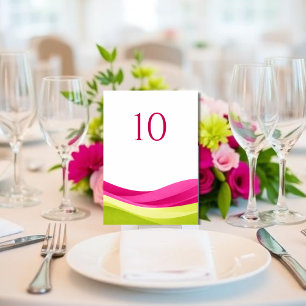 Numeração De Mesa Número de Mesa de Casamento Fuchsia e Verde Limão