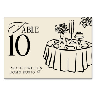Numeração De Mesa Número de Mesa de Casamento Ilustrado – Jantar Ele