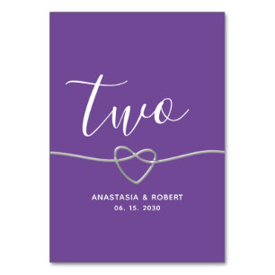 Numeração De Mesa Número de Mesa de Casamento Minimalista Roxo