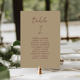 Numeração De Mesa Número de Mesa de Casamento Moderno em Script Burg