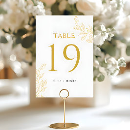 Numeração De Mesa Número de Mesa de Casamento Moderno Faux Dourado B