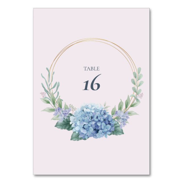 Numeração De Mesa Número de Mesa de Casamento no Jardim com Hortênsi (Frente)