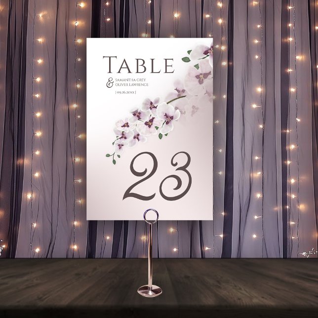 Numeração De Mesa Número de Mesa de Casamento Orquídea Beije Elegant (Criador carregado)