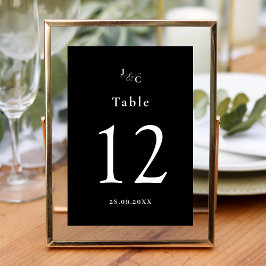 Numeração De Mesa Número de Mesa de Casamento Personalizado Preto e 