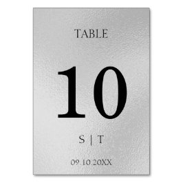 Numeração De Mesa Número de mesa de casamento prateado elegante