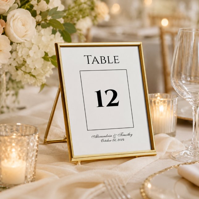Numeração De Mesa Número de Mesa de Casamento Preto e Branco Clássic (Criador carregado)
