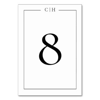 Numeração De Mesa Número de Mesa de Casamento Preto e Branco Minimal
