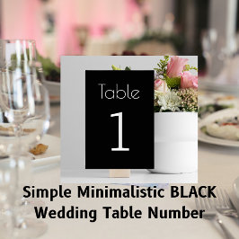 Numeração De Mesa Número de Mesa de Casamento Preto Minimalista Simp