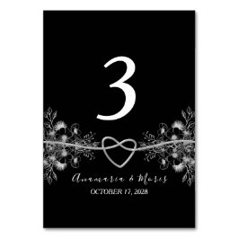 Numeração De Mesa Número de Mesa de Casamento Preto Vintage