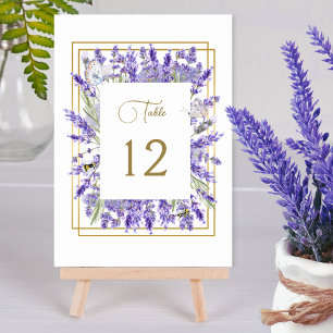 Numeração De Mesa Número de Mesa de Casamento Roxo Elegante Lavanda