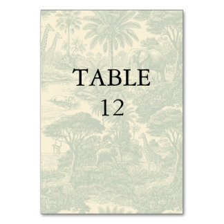 Numeração De Mesa Número de Mesa de Casamento Safari Toile Jungle Vi