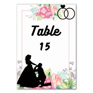 Numeração De Mesa Número de Mesa de Casamento Silhueta de Proposta F