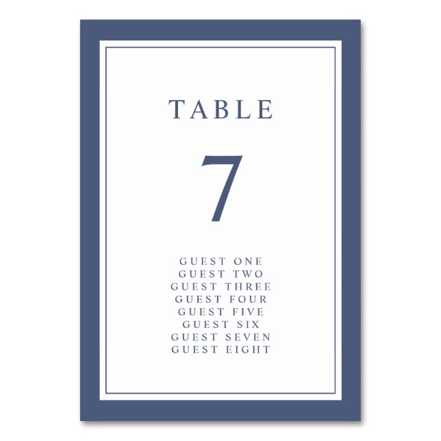 Numeração De Mesa Número de Mesa de Casamento Simples e Elegante (Frente)