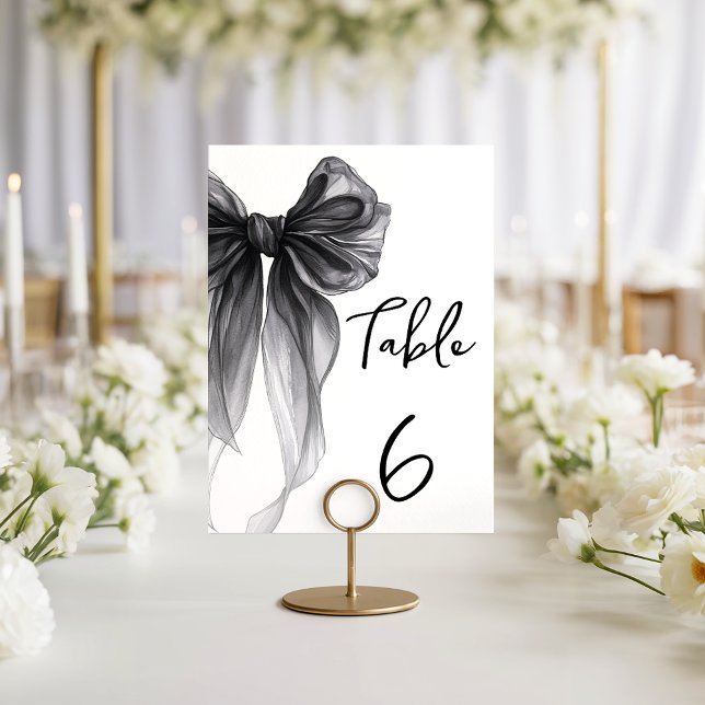 Numeração De Mesa Número de Mesa de Casamento Temático Black Bow Coq (Criador carregado)