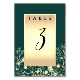 Numeração De Mesa Número de Mesa de Casamento Verde Esmeralda