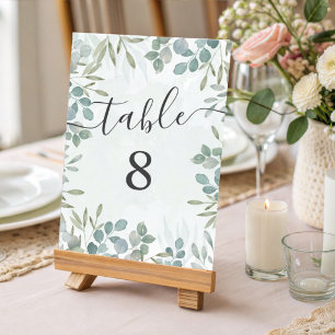 Numeração De Mesa Número de Mesa de Casamento Verde Eucalipto Salvia