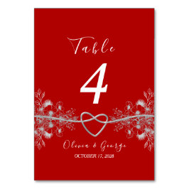 Numeração De Mesa Número de mesa de casamento vermelho e preto