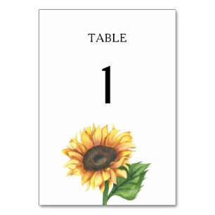 Numeração De Mesa Número de mesa de chá de panela de girassol