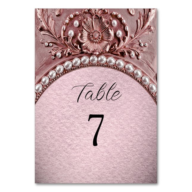 Numeração De Mesa Número de Mesa de Flor Rosa (Frente)