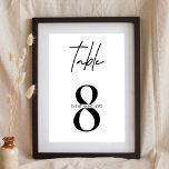 Numeração De Mesa Número de Mesa de Gráfico de Assentos Simples Mini<br><div class="desc">Termine a decoração do seu evento comercial ou particular com este sinal de número de mesa minimalista em preto e branco. Use este cartão de número de mesa de gráfico de assentos moderno para o seu evento de gala, festa de negócios ou recepção de casamento, este design minimalista irá adequar-se...</div>