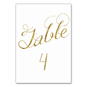 Numeração De Mesa Número de mesa de Vidro Dourado 4