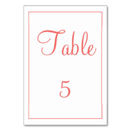 Numeração De Mesa Número de mesa elegante em coral e branco