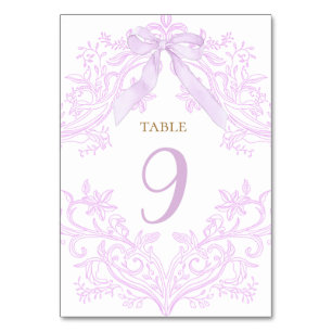 Numeração De Mesa número de mesa elegante lilás roxo aquarela