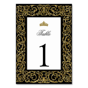 Numeração De Mesa Número de Mesa Elegante para Quinceanera com Traba