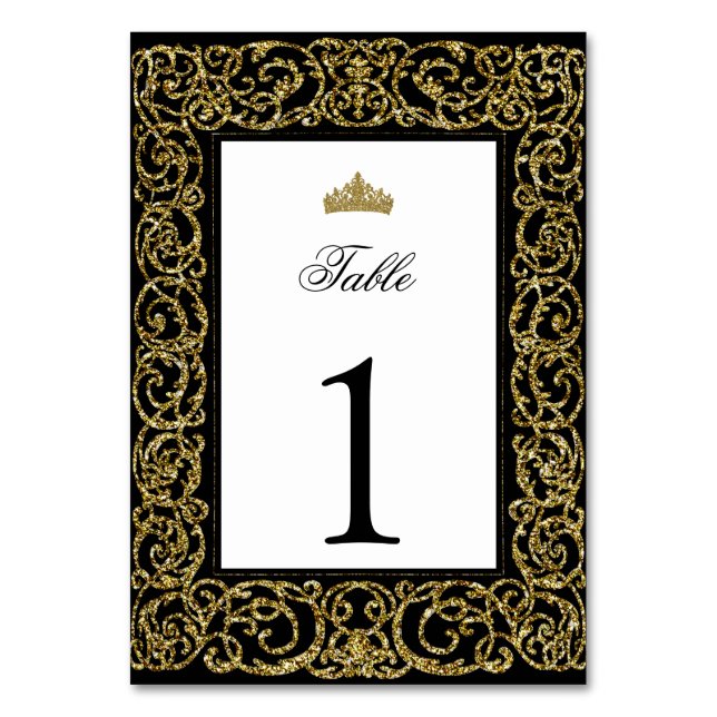 Numeração De Mesa Número de Mesa Elegante para Quinceanera com Traba (Frente)