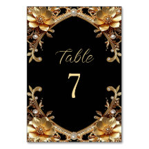 Número de Mesa em Elegante Moldura Dourada