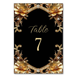 Numeração De Mesa Número de Mesa em Elegante Moldura Dourada